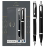 1. Parker Zestaw Pióro Długopis IM Black CT 2093215 + Torebka Gratis