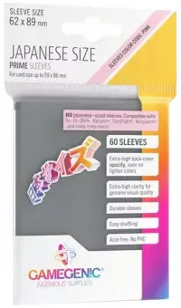 1. Gamegenic: Japanese Size Prime Sleeves (62x89 mm) - Koszulki na Karty - Gray - 60 szt.