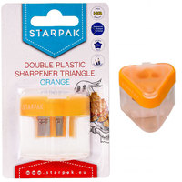 3. STARPAK Temperówka Trójkątna Podwójna z Pojemnikiem Pomarańczowa 470997
