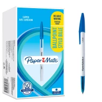 3. Paper Mate Długopis Jednoroazowy 045 ze Skuwką 1.0mm Niebieski Display 50 Sztuk 2084413