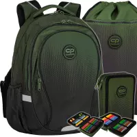 1. CoolPack Zestaw Szkolny Gradient Grass 3el Plecak F002757 + Worek F070757 + Piórnik F066757