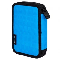 6. AstraBag Piórnik AC21 Dwukomorowy z Wyposażeniem Blue Pixel 503024054
